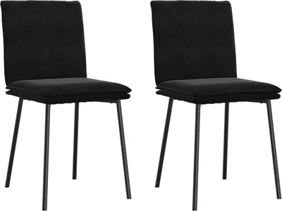 Image de Chaises à manger lot de 2 Noir Velours