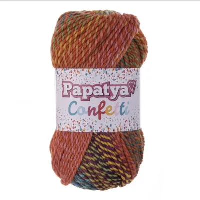 Papatya Confetti – Auffälliges Farbverlaufsgarn in leuchtendem Rosa und Orange.