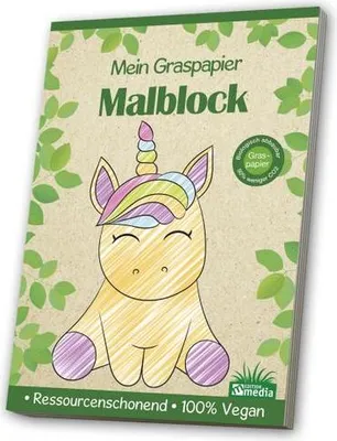 Produktbild von Malblock Graspapierv  - Kleinkind / Einhorn