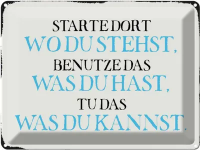 Produktbild von vianmo Blechschild 30x40 cm starte dort wo du stehst benutze Spruch Zitat