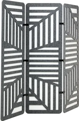 Produktbild von BELIANI Raumteiler Dunkelgrau/Hellgrau Stoff 180 x 60 cm 3-teilig Büro Home Office Stellwand Trennwand Wohnzimmer Schlafzimmer Innenbereich
