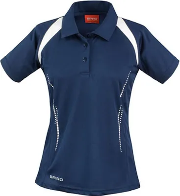 Produktbild von SPIRO S177F | Damen Team Spirit sports Poloshirt +Atmungsaktiv - Farbe: Navy/White - Größe: L (40)