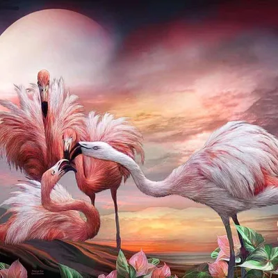 Produktbild von NORIMPEX Kleiner Ofen nach Zahlen Flamingos 40x50cm