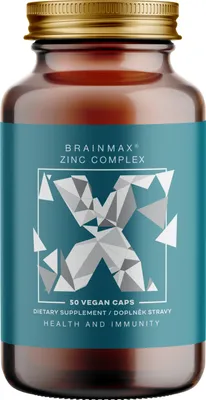 Zdjęcie produktu dla BrainMax Zinc Complex, Cynk, Selen, Miedź, Kurkuma, 50 kapsułek roślinnych