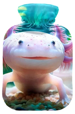 Produktbild von Axolotl Wärmflasche mit weichem Bezug, Tierwärmer zur Schmerzlinderung, Größe M