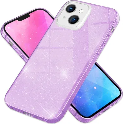 Produktbild von Hülle für iPhone 14 - Glitzer Cover Verstärkte Silikon Handyhülle Glitter Case Lila