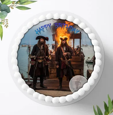 Produktbild von Für die Geburtstags Torte ein Tortenaufleger, Zuckerbild mit dem Motiv: Piraten, Essbares Foto für Torten, Fondant, Ø 20cm, 2278z
