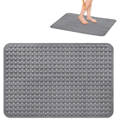 Immagine prodotto di Tappetino antiscivolo per doccia, 80 x 120 cm, grigio, in TPR con ventose