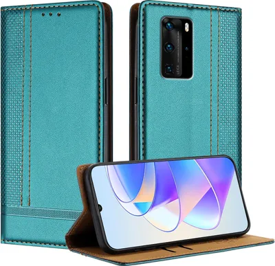 Produktbild von Handyhülle für Huawei P40 Pro Leder Flip Klappbare Schutzhülle mit Standfunktion Grün