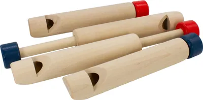 Produktbild von Kolbenflöten Lotusflöten Pfeifen mit Tonänderung farbig aus Holz - 4 Stück - 7926