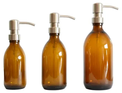 Productafbeelding van Glazen Zeepdispenser met Pomp - 200, 300 of 500 ml