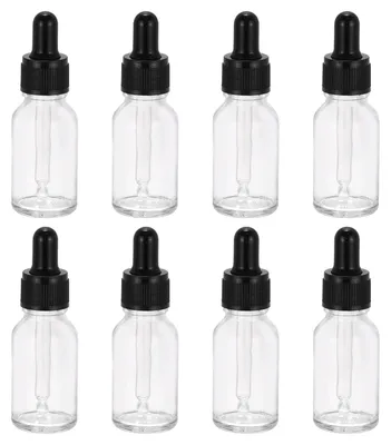 8er-Pack 15 ml Glastropffläschchen mit Pipette, klar