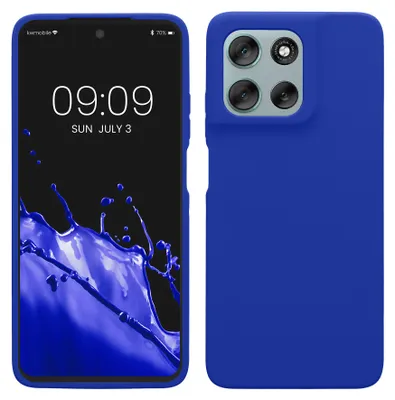 Produktbild von kwmobile Handyhülle für Motorola Moto G56 5G Hülle - Case Silikon - Kabelloses Laden - Schutzhülle Cover in Baltik Blau