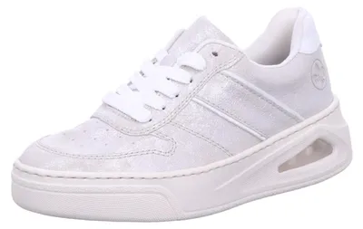 Produktbild von Rieker Damen Sneaker 39081-36, 39081-37, 39081-38, 39081-39, 39081-40, 39081-41, 39081-42, 39081-43 RIE-N6402 fog-silver/weiss 42