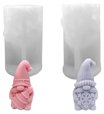 Obrázok produktu pre 2 kusy silikónovej formy na výrobu 3D trpaslíkov, vhodné na sviečky a epoxidovú živicu