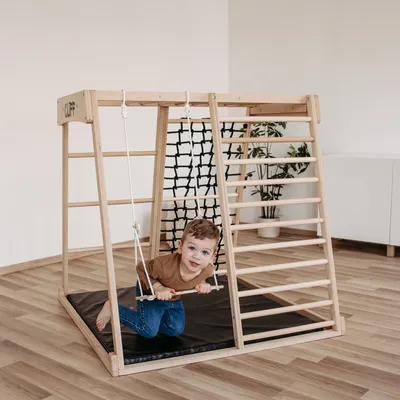 Productafbeelding van CLIFF Houten schommel - Schommel voor kinderen, bewegingsspeelgoed, accessoires voor de kinderkamer