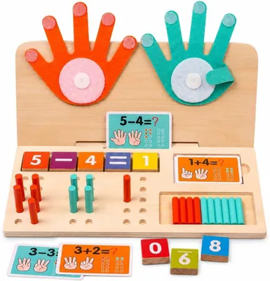 Produktbild von Montessori-Rechenbrett und Zahlenbrett aus Holz, doppelseitiges Lernspielzeug zum Rechnenlernen ab 3 Jahren