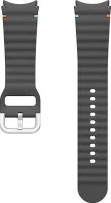Produktbild von Samsung Original Smartwatch-Armband, Dunkelgrau, M/L 20 mm, für Galaxy Watch 4 5 6 7, aus HNBR und Edelstahl, mit Schnellwechsel-Federsystem und atmungsaktivem Design, für Sport und Alltag