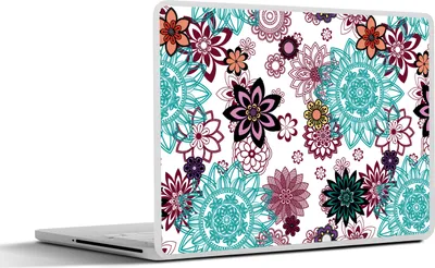Produktbild von MuchoWow® Laptop Aufkleber Sticker Cover Mandala - Blumen - Muster 40x30 cm - Laptop Dekoration - Selbstklebend