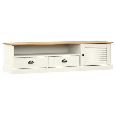 Image de vidaXL Armoire TV VIGO blanc 156x40x40 cm pin massif