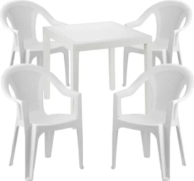 Produktbild von Sitzgarnitur Bistrogarnitur 5-teilig Weiß