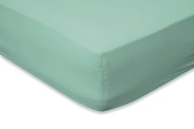 Produktbild von Eleganzzz Spannbetttuch Jersey Stretch – Grün  – 180x210/220 - 200x200  – 35 cm Eckhöhe – 100% Baumwolle