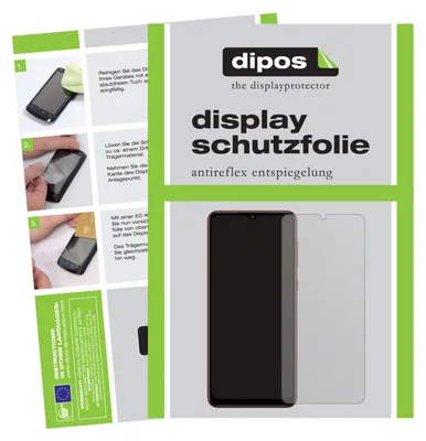 An image showing instructions for applying a screen protector, along with the product itself.