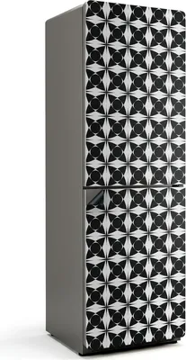 Produktbild von Geometrisches Muster aus Kreisen und Sternen – Magnetische Kühlschrank Abdeckung – Dekorfolie magnetisch Küche – Kühlschrank Magnet Deko – selbstklebende Magnettafel – Magnetfolie für Kühlschranktür – 60x180 cm