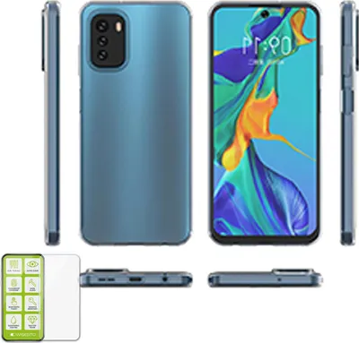 Produktbild von Für Nokia G60 Silikon Hülle + H9 Glas Handy Tasche Etuis Case TPU Cover Schutz