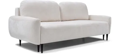Image de DomoHome BOHO Canapé-lit avec surface de couchage 140x200 cm, pieds en bois, coffre de lit, canapé pour le salon, rembourrage avec mousse PUR et remplissage de silicone, taille : 244x92x102 cm Couleur : CRÉMAL