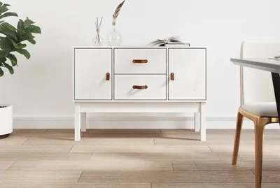 Produktbild von vidaXL Sideboard Weiß 110x40x78 cm Massivholz Kiefer