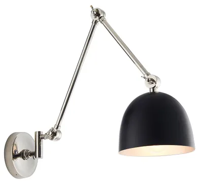 Image de Applique murale LEHAL en nickel poli, 1xE27x20W, laiton, dimensions : 65x17x82 cm, IP20, Endon