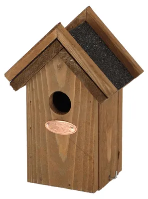Produktbild von Vogelhaus – Holzkennel mit Bitumenschindeldach, 9 x 15 x 22,5 cm