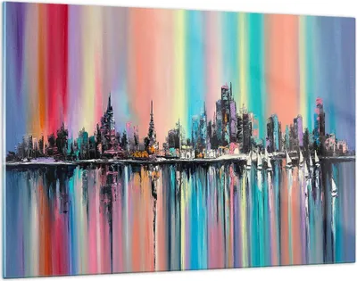 Produktbild von Bilder auf glas - Stadt Aussicht Wasser - 120x80cm - Glasbilder - Wandbilder - Kunstdruck - zum Aufhängen bereit - Wanddekoration aus Glas - Glas Bilder - Wandbild auf Glas - GAA120x80-3439