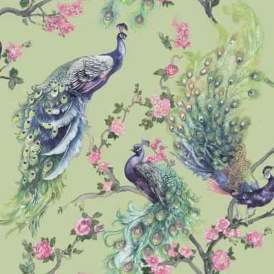 Produktbild von Holden Décor - Strukturtapete "Menali", Pfau AG896 (10 m x 53 cm) (Grün)