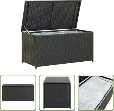 Produktbild von The Living Store Gartenbox Poly Rattan 100x50x50 cm Schwarz