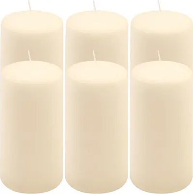 Obrázek produktu pro Sada sloupových svíček, 15 cm,Ø 7,5 cm, krémová, 6 ks