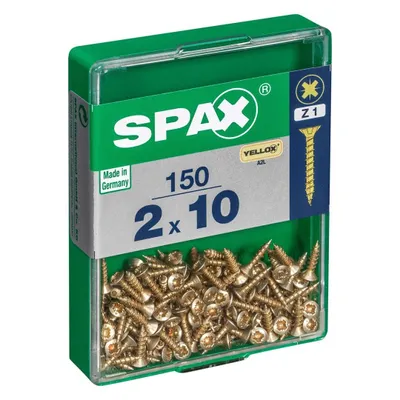 Immagine prodotto di Set di 150 viti in acciaio a testa svasata pozidriv SPAX, Diam.2 mm x L.10 mm