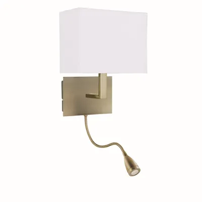 Zdjęcie produktu dla Lampa ścienna LED, mosiądz, antyk, elastyczne ramię, ściemnialna