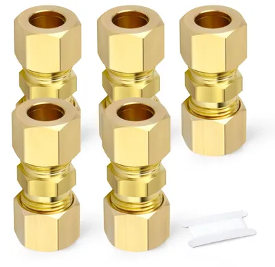 5x Messing-Kompression-Rohrverbinder 6 mm ID x 6 mm AD