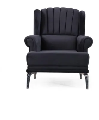 Zdjęcie produktu dla Idealny fotel drewniany design meble do salonu niebieski kolor styl