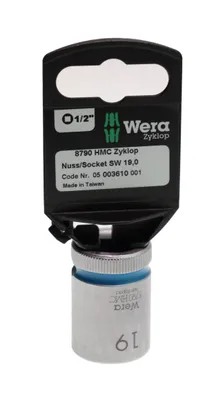 Obrázek produktu pro Wera 5003610001 Wera 1/2 Zoll Zyklop Steckschlüsseleinsatz 19,0 mm