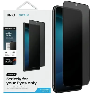 Zdjęcie produktu dla Szkło Uniq Optix Privacy Hartowane Prywatyzujące Na Samsung Galaxy S24 Z Aplikatorem