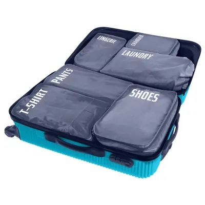 Image de Ensemble complet d'organisateurs de voyage avec six sacs de marque