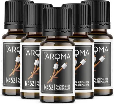 Produktbild von myAROMA Flavour Drops – Marshmallow 5x10ml, Zuckerfrei & Kalorienfrei, Vegan, Natürliches Aroma für Backen und Trinken, Nr. 52