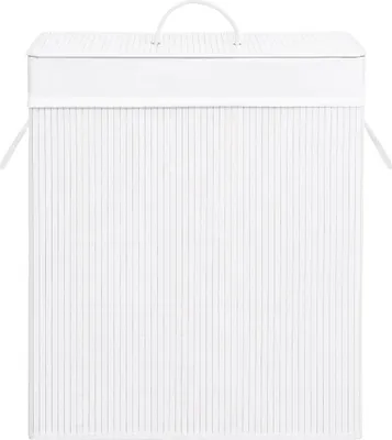 Produktbild von vidaXL Bambus-Wäschekorb mit 2 Fächern Weiß 100 L