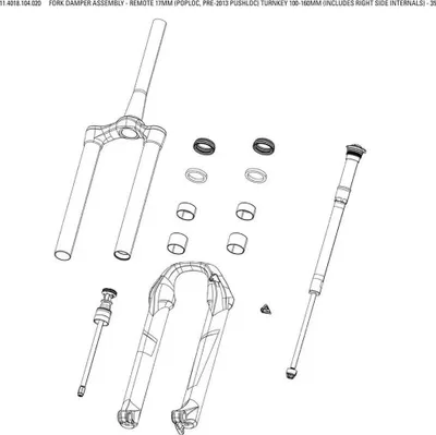 Produktbild von Rockshox Silber Gabeldämpfer-baugruppe 35 Schlüsselfertig Fernbedienbar Schwarz 17 mm Schwarz 17 mm