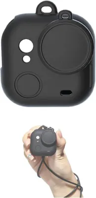 Zdjęcie produktu dla Silikonowa folia ochronna do kamery Insta360 Go Ultra, odporna na ścieranie, zarysowania i uderzenia, z paskiem na rękę i osłoną obiektywu.