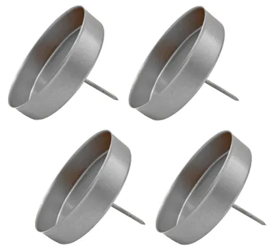 Kerzenpick-Set 4er für Stumpenkerzen, silber, Metall