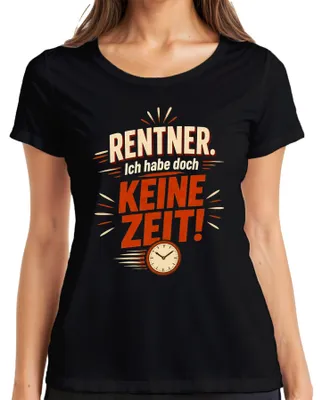 Immagine prodotto di Pensionato. Non ho tempo. Divertente. Affermazione sarcastica. Stress. T-shirt da donna, nera, taglia 3XL